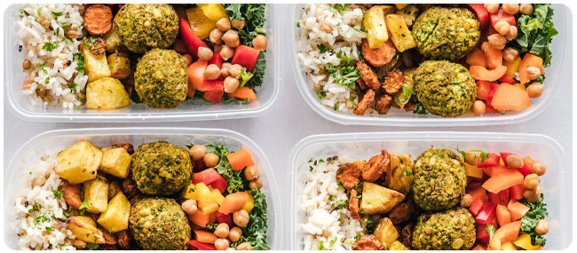 Meal Prepped Food on Counter