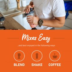 Mixes Easy Image for Bone Broth Collagen With Man Closing a shake bottle as a background