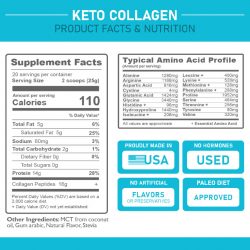 keto collagen vanilla nutritional information