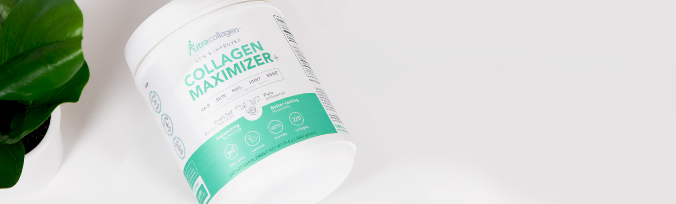 Collagen Maximizer Plus Next To Plan White Background