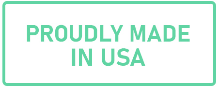 proudly made in usa text in green